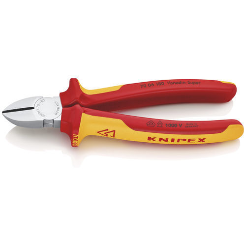 Pince coupante - 70 06 180 - KNIPEX - pour fils / pour câble / pour l'électronique