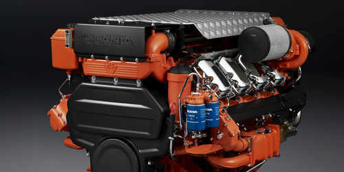 Moteur diesel - DI16 075M - SCANIA Industrial & Marine Engines - à 8 cylindres / turbo / marin