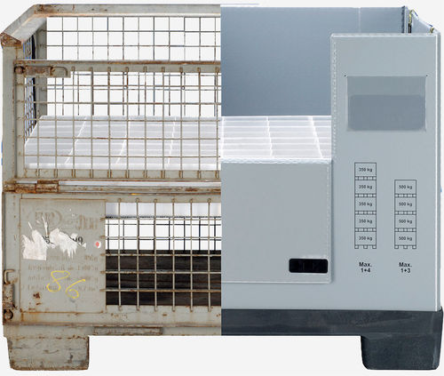 Caisse-palette en plastique - Super Quad Box - KTP Kunststoff Palettentechnik - de stockage / pliable / avec couvercle