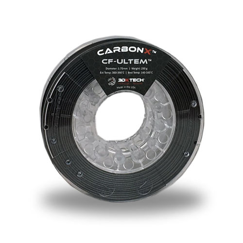 Filament PEI pour imprimante 3D - CarbonX™ CF-Ultem® - 3DXtech - 1,75 mm / noir / renforcé de fibre de carbone