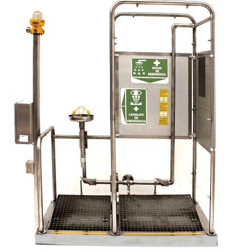 Douche de sécurité avec douche oculaire/faciale - 6112 - EPITECNICA EUROPA, S.L. - sur pied / de décontamination