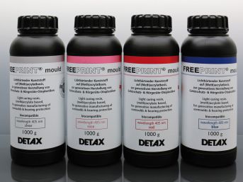 Résine d'impression 3D rouge - Freeprint® mould series - DETAX - bleue / pour audioprothèses