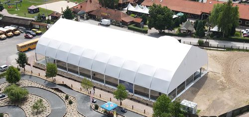 Bâtiment temporaire - pol-plan - pour centre sportif