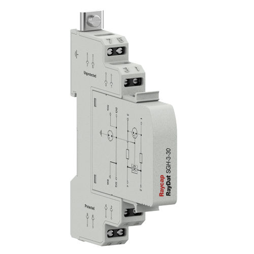 Parafoudre modulaire - RayDat SGH-3 - Raycap - à décharge de gaz / mode commun-différentiel / sur rail DIN