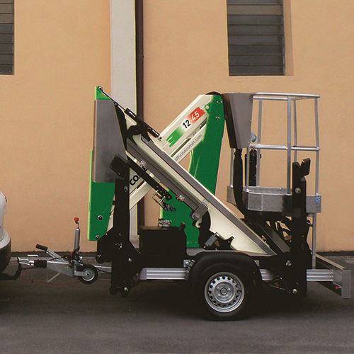 Nacelle articulée montée sur remorque - X TRAILER 12 - CO.ME.T. Officine - pour usage extérieur / compacte