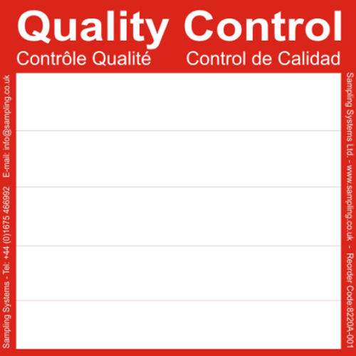 Étiquette d'identification - 8220 series - Sampling Systems Ltd - imprimée / adhésive / pour entrepôt