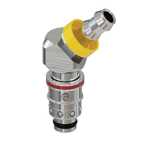 Raccord rapide - HPS International - hydraulique / coudé à 45° / en laiton nickelé