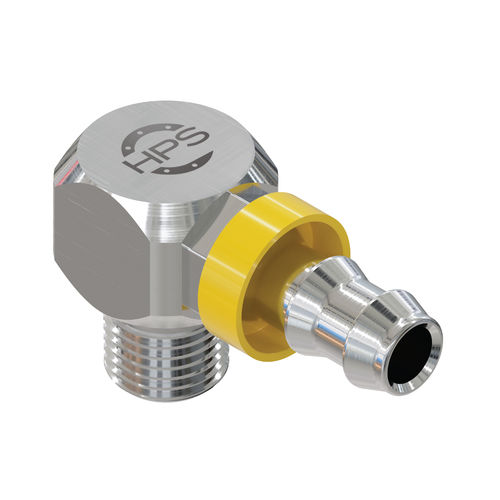 Raccord coudé à 90° - HPS International - hydraulique / fileté / cannelé