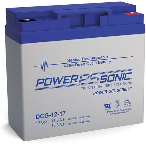 Batterie à décharge profonde - DCG12-17 - Power-Sonic - acide-plomb gel / rectangulaire / 12 V