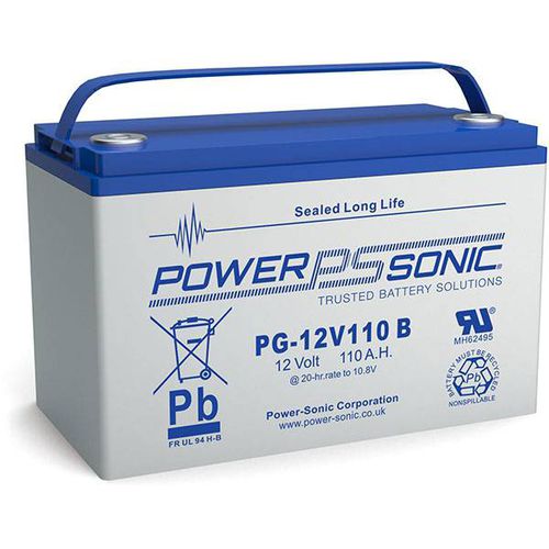 Batterie VRLA - PG-12V110 - Power-Sonic - rectangulaire / 12 V / pour onduleur