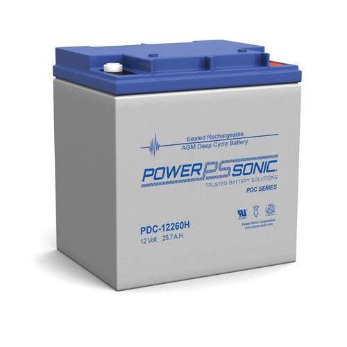 Batterie à décharge profonde - PDC-12260H - Power-Sonic - VRLA / rectangulaire / 12 V