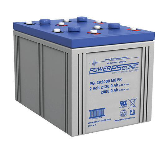 Batterie VRLA - PG-2V2000 FR - Power-Sonic - rectangulaire / 2 V / pour onduleur