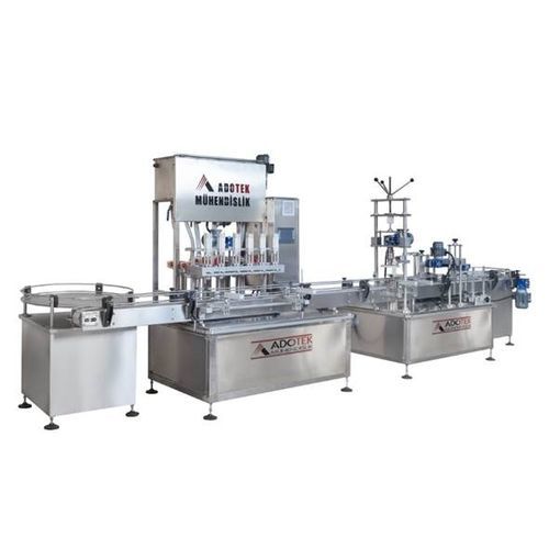 Remplisseuse / boucheuse / étiqueteuse automatique - ADK 308 - Adotek Machine - de bouteilles / jus de fruit / pour verre