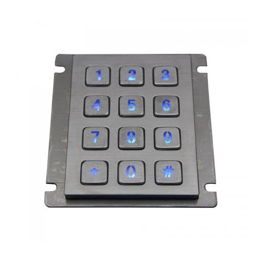 Clavier numérique 12 touches - D-8208J-1-Backligh - ShenZhen DAVO Electronics Co., Ltd - encastrable / en acier inox / en alliage