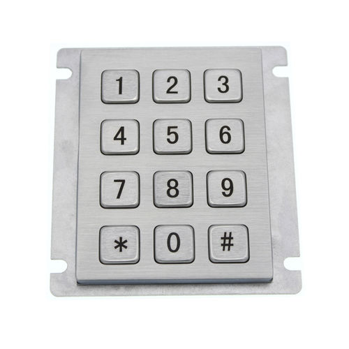 Clavier numérique pour contrôle d'accès - D-8208J-1 - ShenZhen DAVO Electronics Co., Ltd - 12 touches / encastrable / alliage d'aluminium