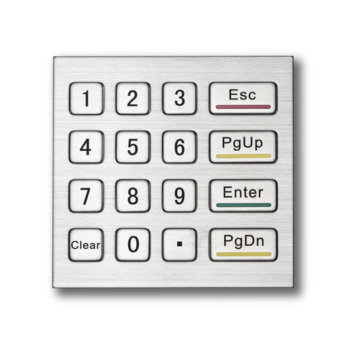Clavier numérique 16 touches - D-8201F - ShenZhen DAVO Electronics Co., Ltd - encastrable / en inox / en alliage