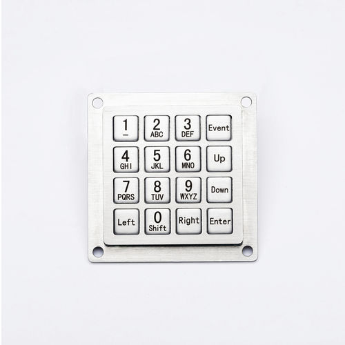 Clavier numérique 16 touches - D-8291 - ShenZhen DAVO Electronics Co., Ltd - encastrable / en inox / en alliage