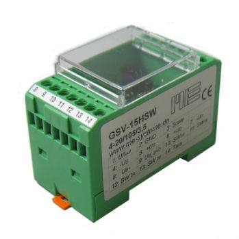 Amplificateur de signal - GSV-15HSW - ME-Messsysteme GmbH - analogique / pour capteur à jauge de contrainte / sur rail DIN