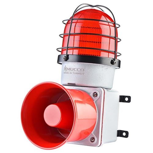 Sirène avec feu à LED - SNT-E12522-D-1 - MUCCO  Warning Lights - IP65 / pour environnement difficile / 130 dB