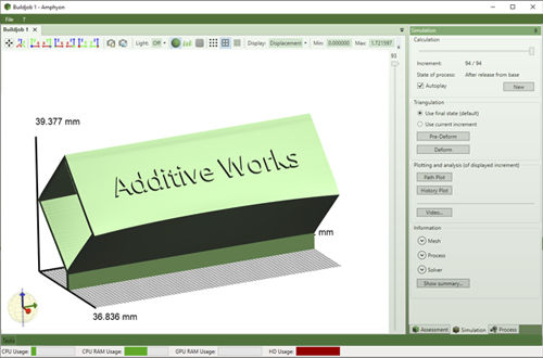Logiciel d'analyse - PRE - Additive Works - de simulation / de modélisation de déformations de surfaces / de découpe