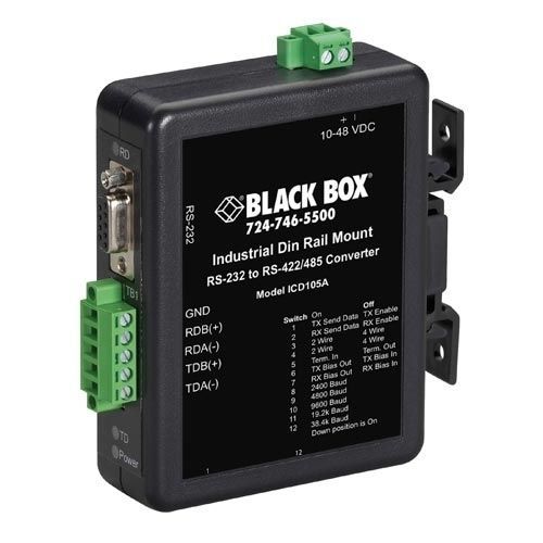 Convertisseur RS-485 - ICD107A - Black Box - Modbus / répéteur / à montage sur rail DIN