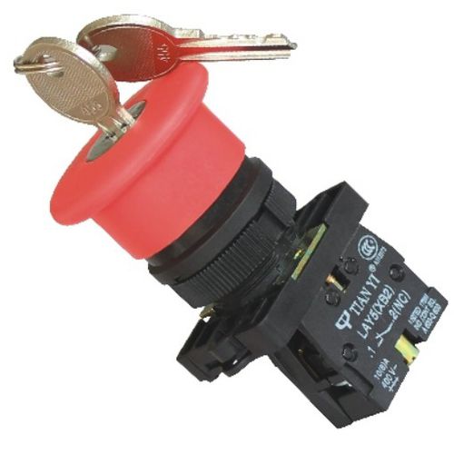 Bouton poussoir coup de poing - LAY5 series - Shanghai Tianyi Electric Co., Ltd. - d'arrêt d'urgence / monté sur panneau / déverrouillage par clé