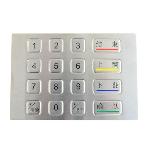 Clavier numérique 16 touches - KY2130 - Shenzhen KEYU Co., Ltd  - encastrable / en inox / USB