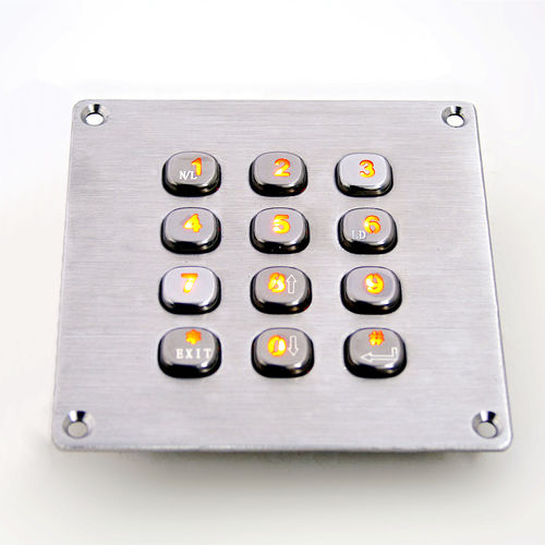 Clavier numérique 12 touches - KY2083A - Shenzhen KEYU Co., Ltd  - encastrable / en inox / USB