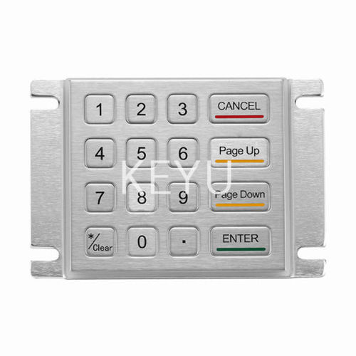 Clavier numérique 16 touches - KY2088A - Shenzhen KEYU Co., Ltd  - encastrable / en inox / RS-232
