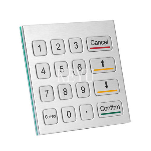 Clavier en inox - KY2100A - Shenzhen KEYU Co., Ltd  - encastrable / à touches mécaniques / 16 touches