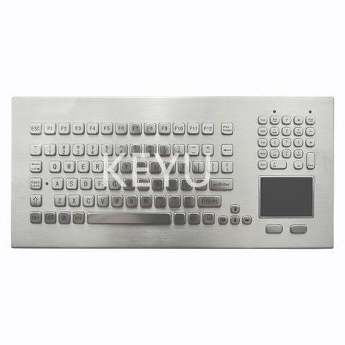Clavier en acier inoxydable brossé - KY-PC-MT385 - Shenzhen KEYU Co., Ltd  - encastrable / à touches mécaniques / 2 touches de souris