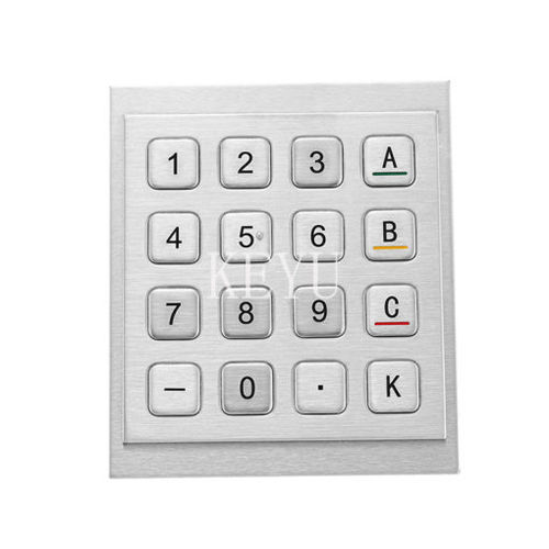Clavier numérique 16 touches - KY3088C - Shenzhen KEYU Co., Ltd  - encastrable / en inox brossé / RS-232
