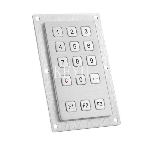 Clavier numérique 15-touches - KY2175 - Shenzhen KEYU Co., Ltd  - encastrable / en inox brossé / RS-232