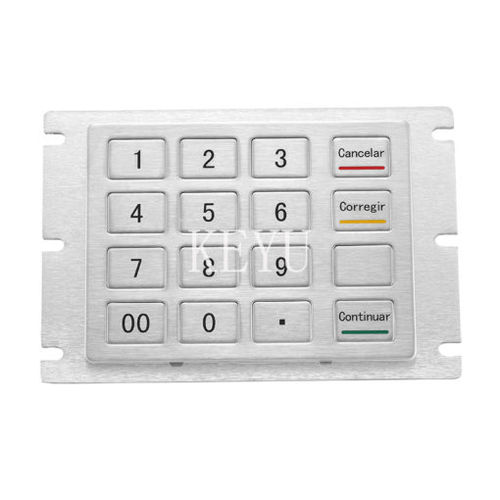 Clavier numérique 16 touches - KY2121 - Shenzhen KEYU Co., Ltd  - encastrable / en inox brossé / RS-232