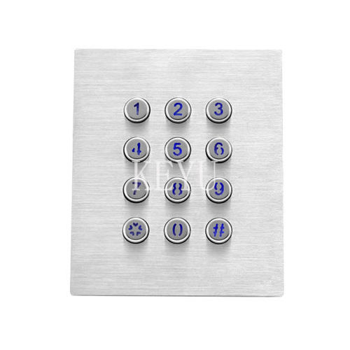 Clavier numérique rétroéclairé - KY2047A - Shenzhen KEYU Co., Ltd  - 12 touches / encastrable / en inox brossé