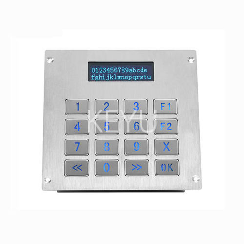 Clavier numérique rétroéclairé - KY3088-LP - Shenzhen KEYU Co., Ltd  - 16 touches / encastrable / en inox