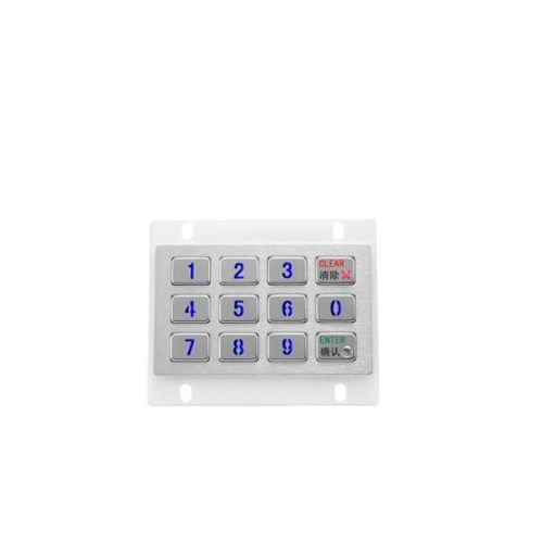 Clavier numérique rétroéclairé - KY2120-LED - Shenzhen KEYU Co., Ltd  - 12 touches / encastrable / en acier inox