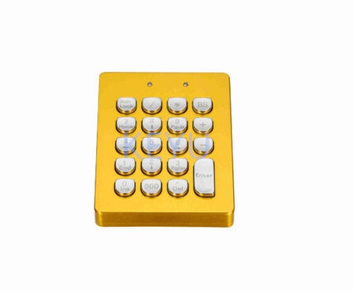 Clavier numérique en or - KY-U90 gold - Shenzhen KEYU Co., Ltd  - 19 touches / encastrable / en inox brossé