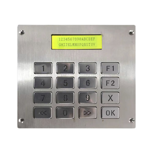 Clavier numérique affichage LCD - KY3088LCD - Shenzhen KEYU Co., Ltd  - 16 touches / encastrable / en inox