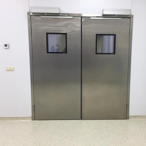 Porte avec charnière - iCat® - Rsa kapi LTD - en acier inoxydable / pour l'intérieur / pour hôpitaux