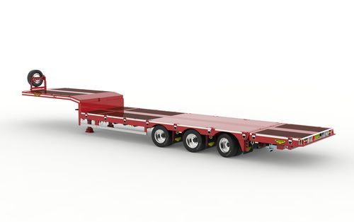 Semi-remorque porte-engin - Broshuis BV - à suspension pneumatique / en suivi automatique / à 3 essieux