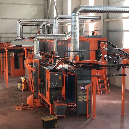 Ligne de poudrage automatique - powder coating line - İSTANBUL ELECTROSTATICS - manuelle