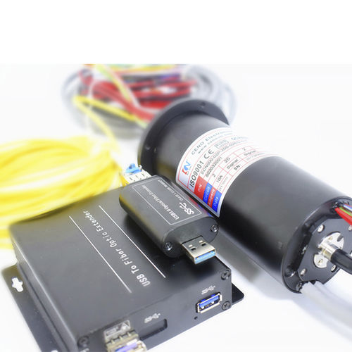 Collecteur tournant électrique - ECN000-02P-20S-02EG-01F - CENO Electronics technology Co., Ltd - de fibre optique / Gigabit Ethernet / industriel