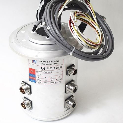 Collecteur tournant avec alésage - HG50160F-6P-23S - CENO Electronics technology Co., Ltd - pour table rotative / industriel / alliage d'aluminium