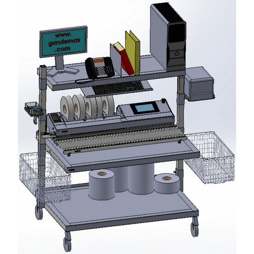 Poste de travail pour machine de découpe - GM1215WST - Gundem Saglik ve Gida Urunleri Sanayi Tic. A. S. - d'étiquetage / d'impression / scelleuse