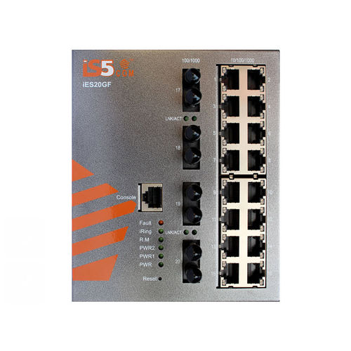 Commutateur Ethernet administrable - iES20GF - iS5 Communications - 20 ports / rapide / industriel