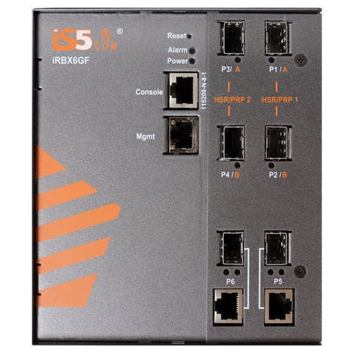 Commutateur Ethernet administrable - iRBX6GF - iS5 Communications - 6 ports / sur rail DIN / pour montage sur panneau