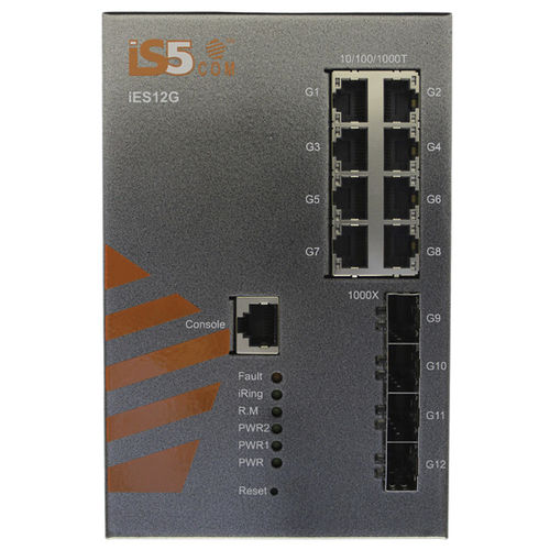 Commutateur Ethernet administrable - iES12G - iS5 Communications - 12 ports / Gigabit Ethernet / sur rail DIN