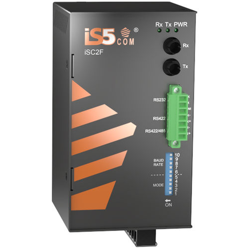 Convertisseur média - iSC2F - iS5 Communications - en fibre optique / série / RS422