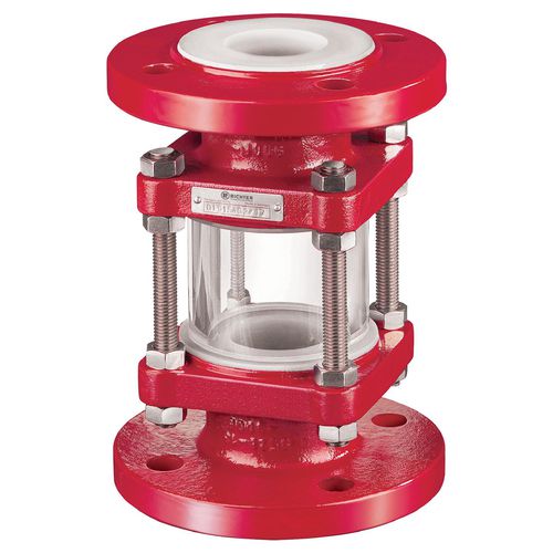 Hublot d'observation pour indicateur de niveau - SGS series - Richter Chemie Technik - en verre borosilicaté / à bride / revêtu en PFA